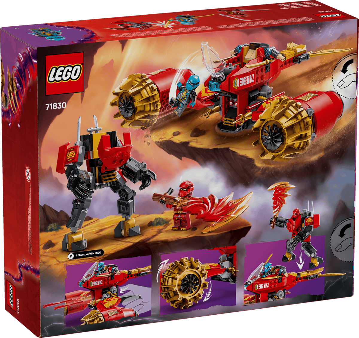 LEGO® NINJAGO® 71830 Kaiov búrkový jazdec a drak